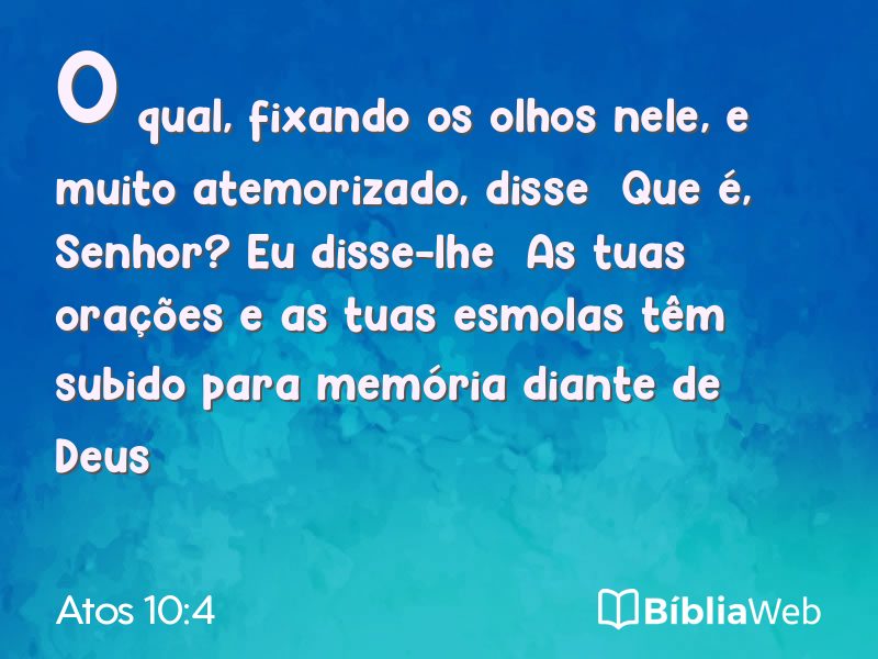 Atos 10:4 em imagem para compartilhar