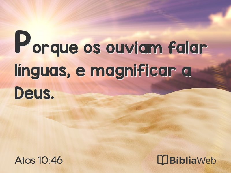 Atos 10:46 em imagem para compartilhar