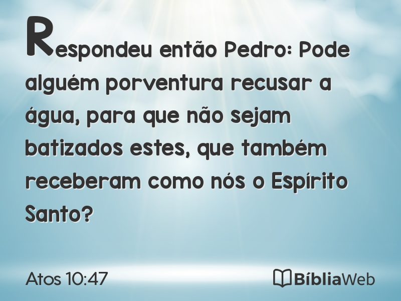 Atos 10:47 em imagem para compartilhar
