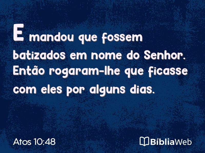 Atos 10:48 em imagem para compartilhar