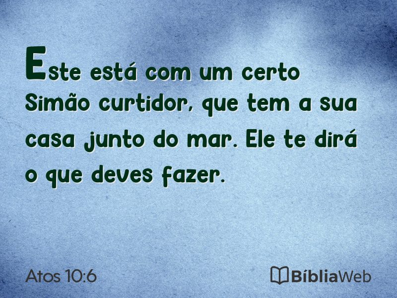 Atos 10:6 em imagem para compartilhar