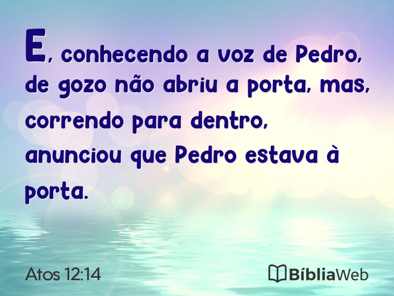 Atos 12:14 em imagem para compartilhar