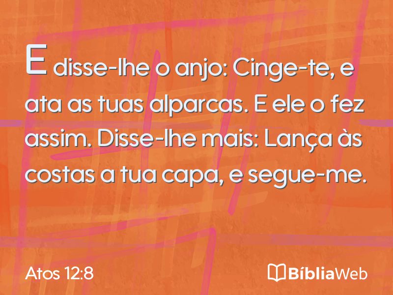 Atos 12:8 em imagem para compartilhar