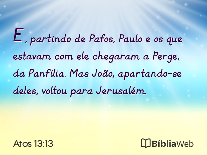 Atos 13:13 em imagem para compartilhar