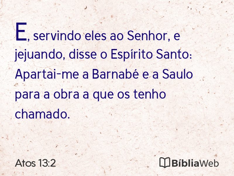 Atos 13:2 em imagem para compartilhar