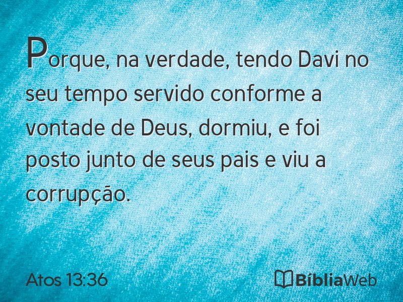 Atos 13:36 em imagem para compartilhar