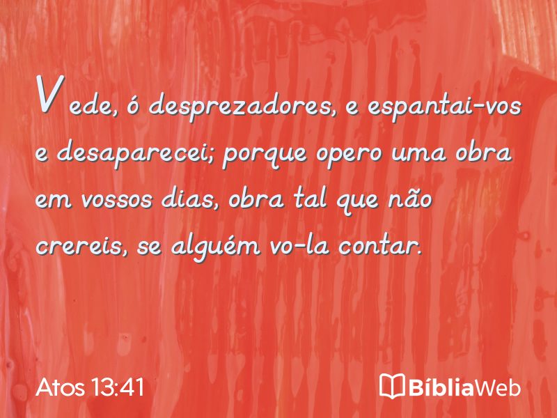 Atos 13:41 em imagem para compartilhar