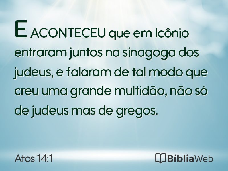 Atos 14:1 em imagem para compartilhar