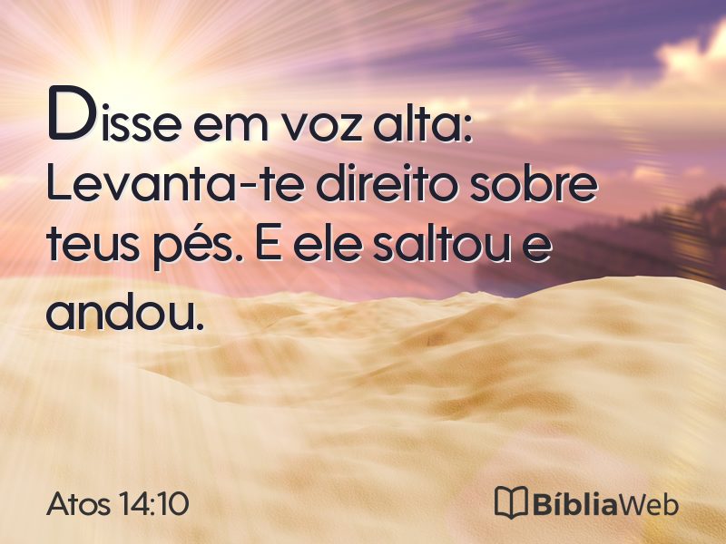 Atos 14:10 em imagem para compartilhar