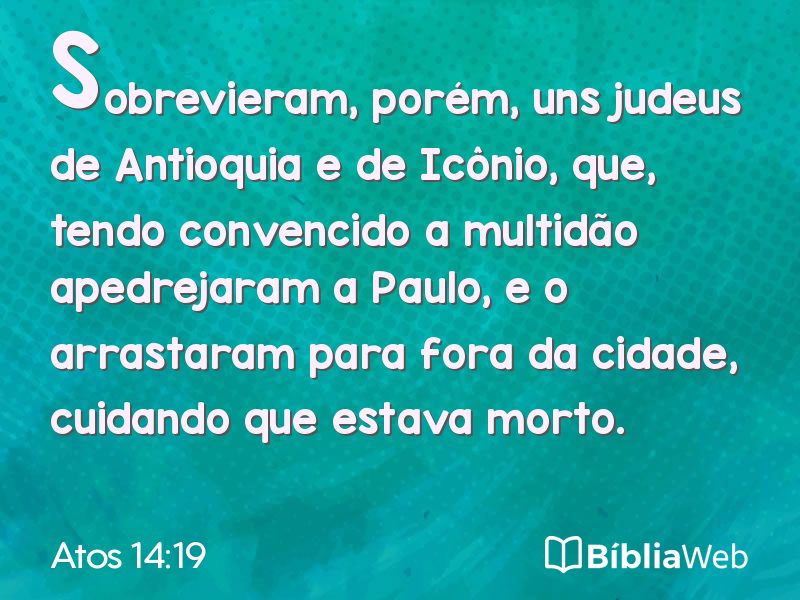 Atos 14:19 em imagem para compartilhar