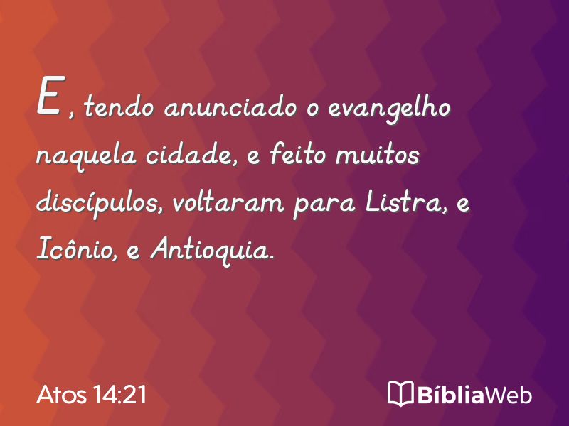 Atos 14:21 em imagem para compartilhar