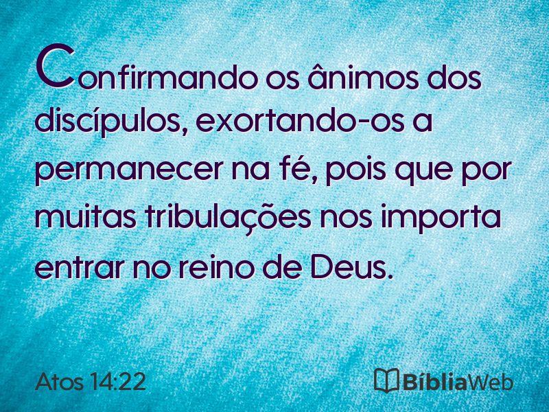Atos 14:22 em imagem para compartilhar
