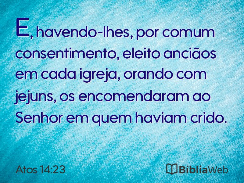 Atos 14:23 em imagem para compartilhar