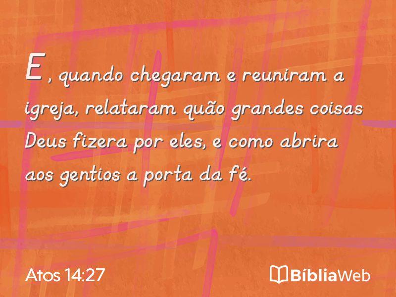 Atos 14:27 em imagem para compartilhar