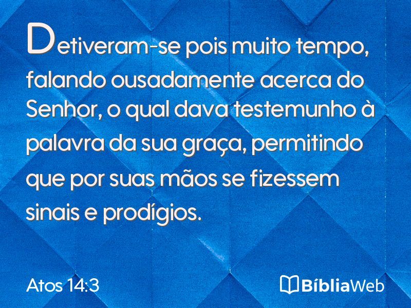 Atos 14:3 em imagem para compartilhar