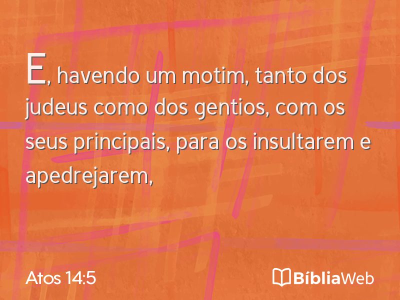 Atos 14:5 em imagem para compartilhar