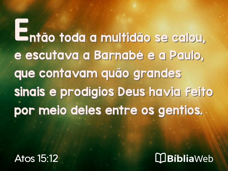 Atos 15:12 em imagem para compartilhar