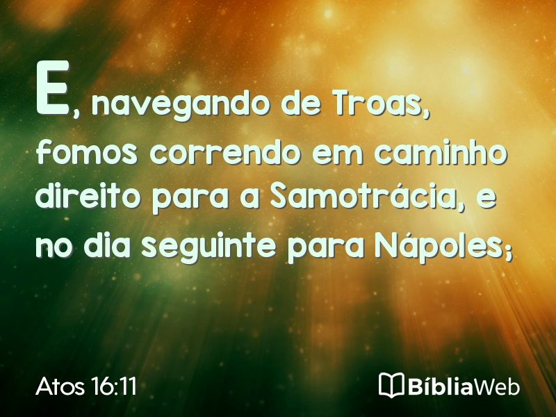 Atos 16:11 em imagem para compartilhar