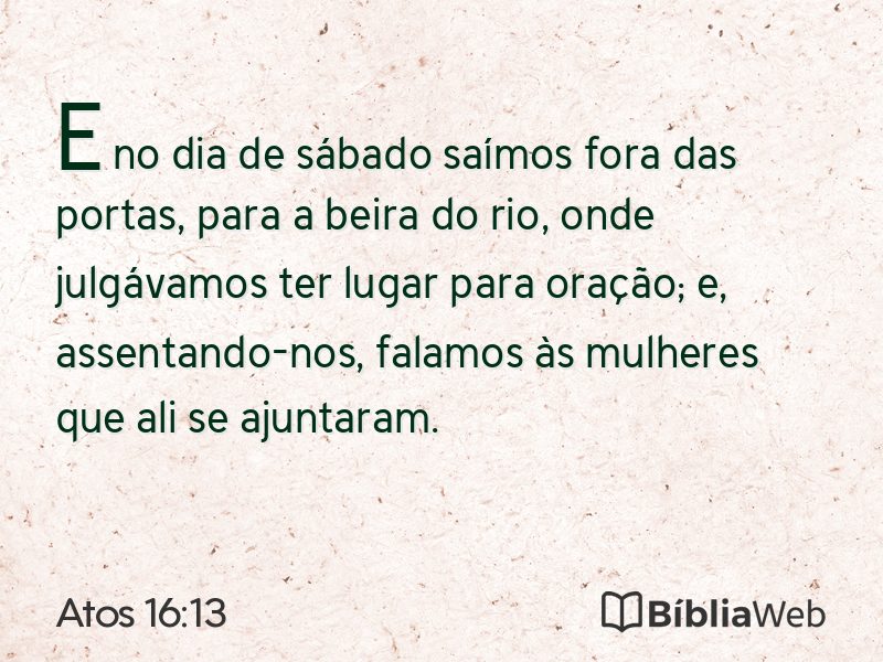Atos 16:13 em imagem para compartilhar