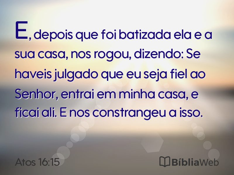 Atos 16:15 em imagem para compartilhar