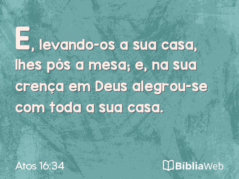 Atos 16:34 em imagem para compartilhar