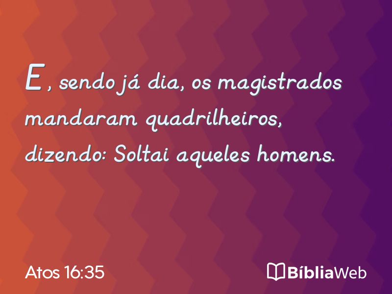 Atos 16:35 em imagem para compartilhar