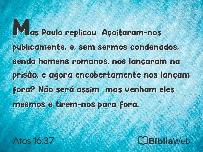 Atos 16:37 em imagem para compartilhar