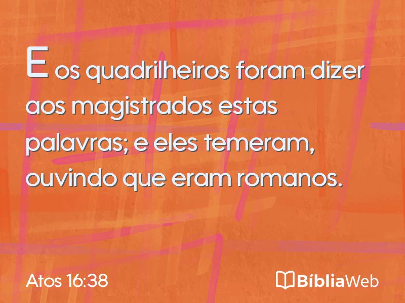 Atos 16:38 em imagem para compartilhar