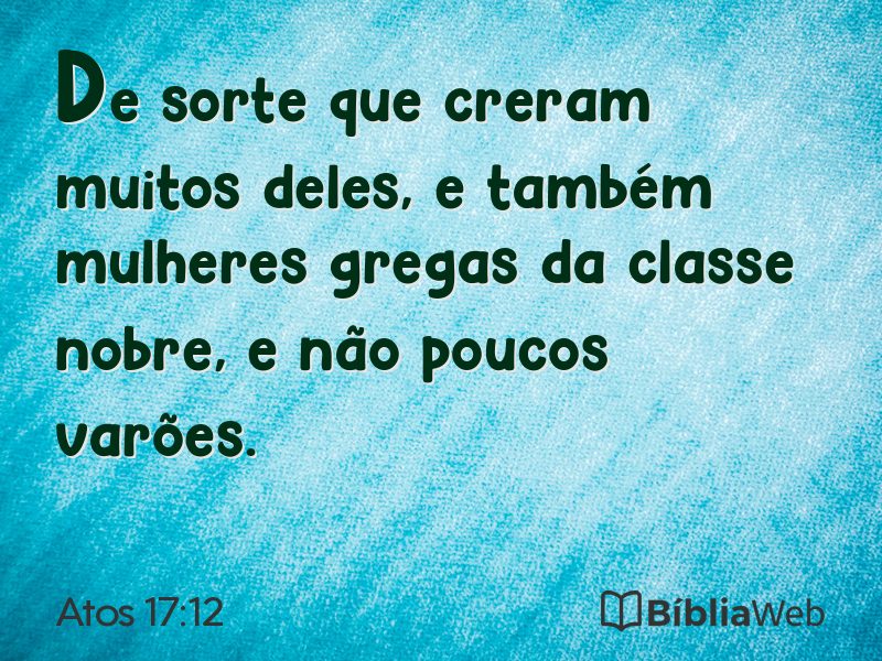 Atos 17:12 em imagem para compartilhar