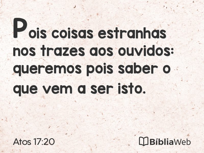 Atos 17:20 em imagem para compartilhar
