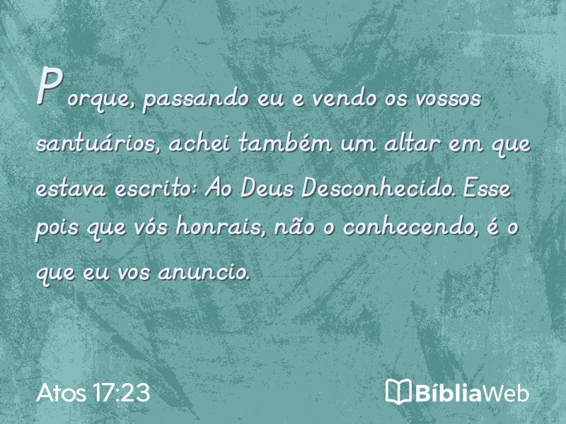 Atos 17:23 em imagem para compartilhar