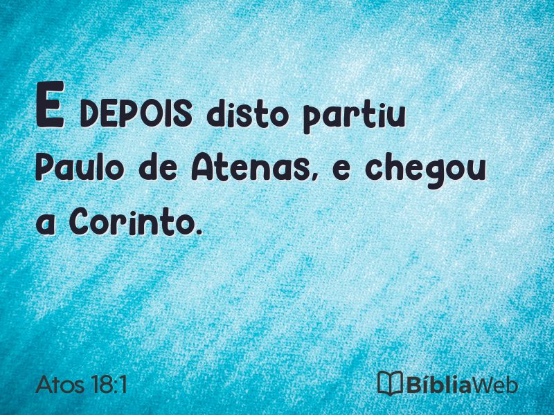 Atos 18:1 em imagem para compartilhar