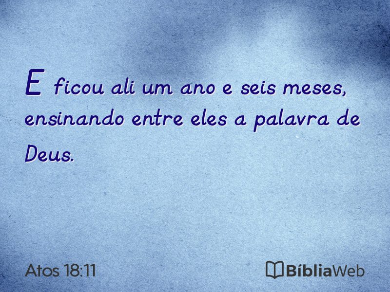 Atos 18:11 em imagem para compartilhar