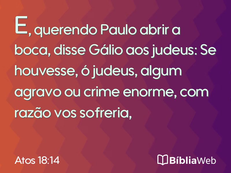 Atos 18:14 em imagem para compartilhar