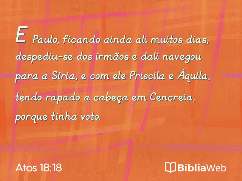 Atos 18:18 em imagem para compartilhar