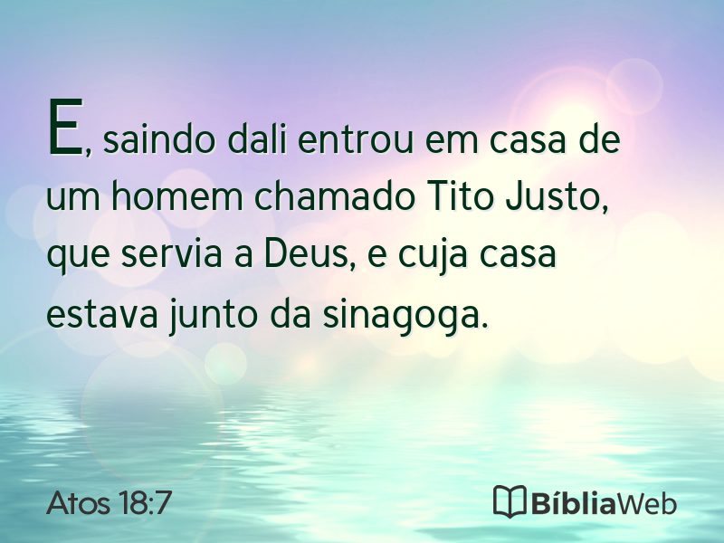 Atos 18:7 em imagem para compartilhar