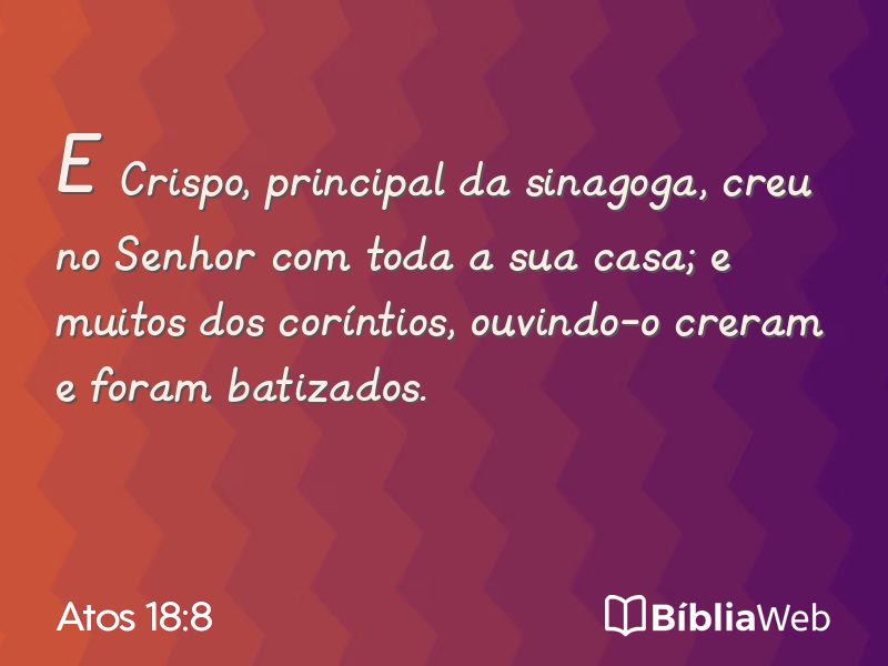 Atos 18:8 em imagem para compartilhar