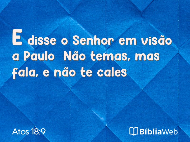 Atos 18:9 em imagem para compartilhar