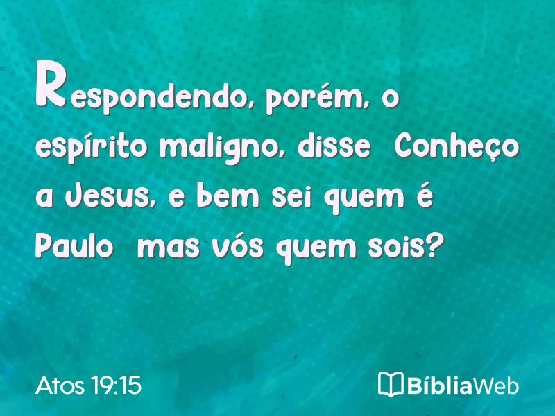 Atos 19:15 em imagem para compartilhar