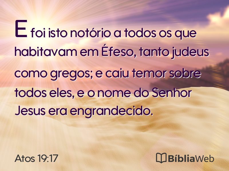 Atos 19:17 em imagem para compartilhar