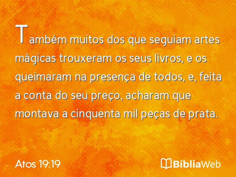 Atos 19:19 em imagem para compartilhar