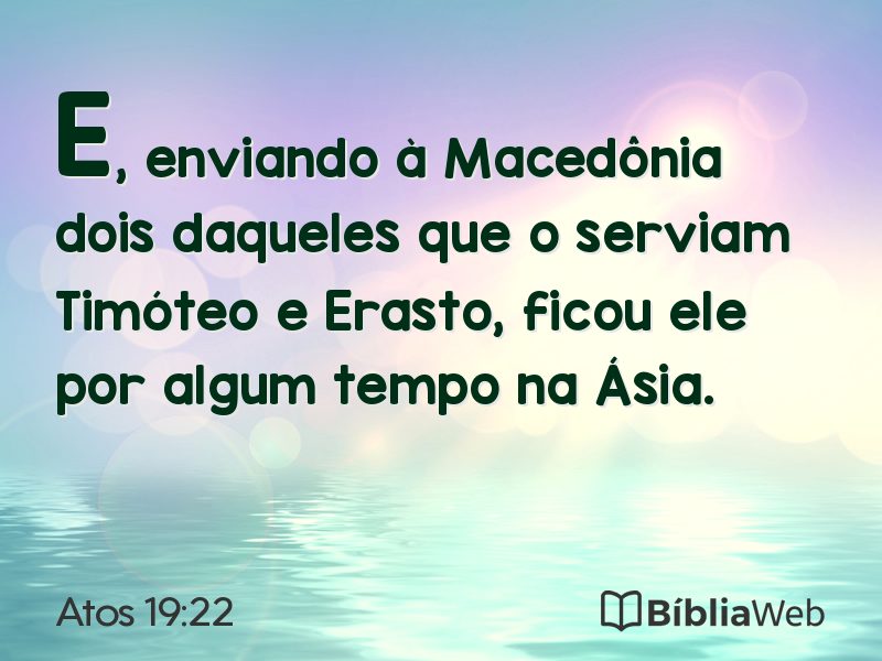 Atos 19:22 em imagem para compartilhar