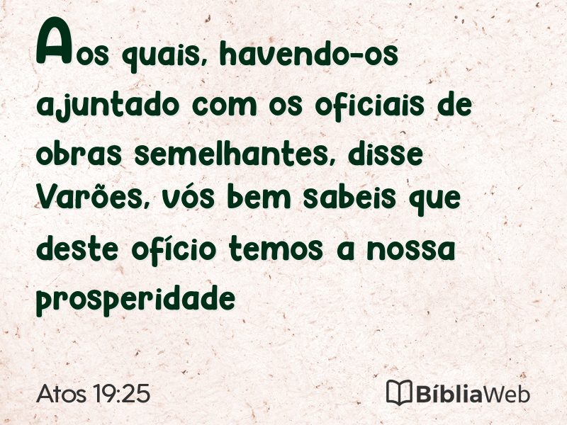 Atos 19:25 em imagem para compartilhar