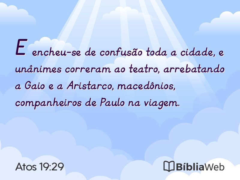 Atos 19:29 em imagem para compartilhar