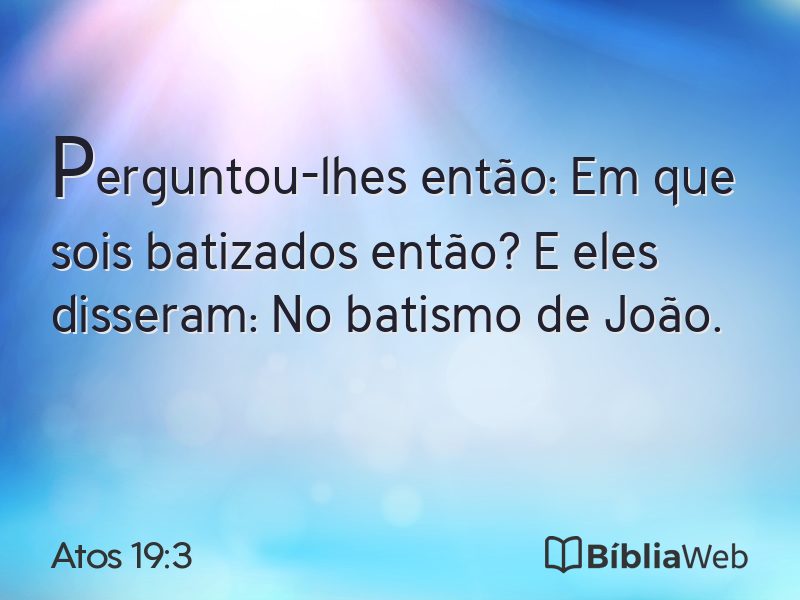 Atos 19:3 em imagem para compartilhar