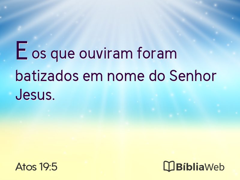 Atos 19:5 em imagem para compartilhar