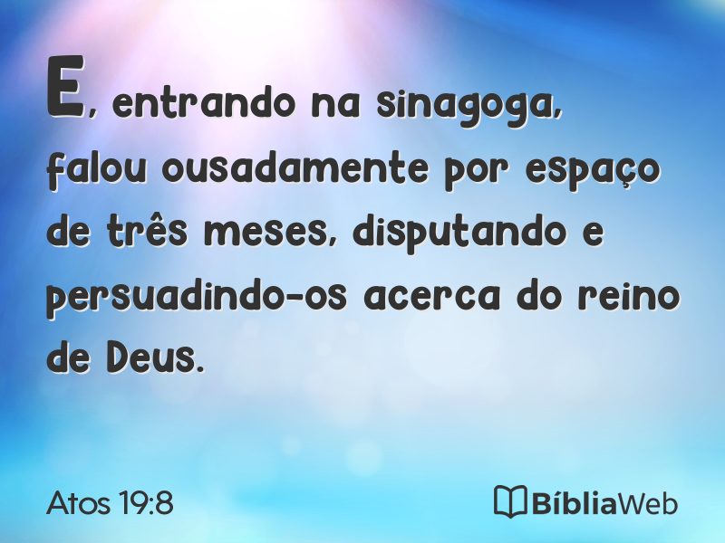 Atos 19:8 em imagem para compartilhar