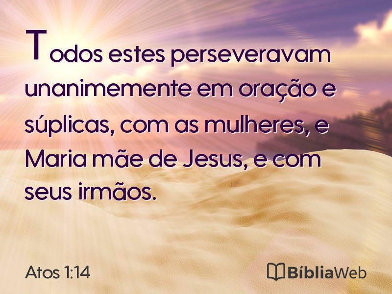 Atos 1:14 em imagem para compartilhar