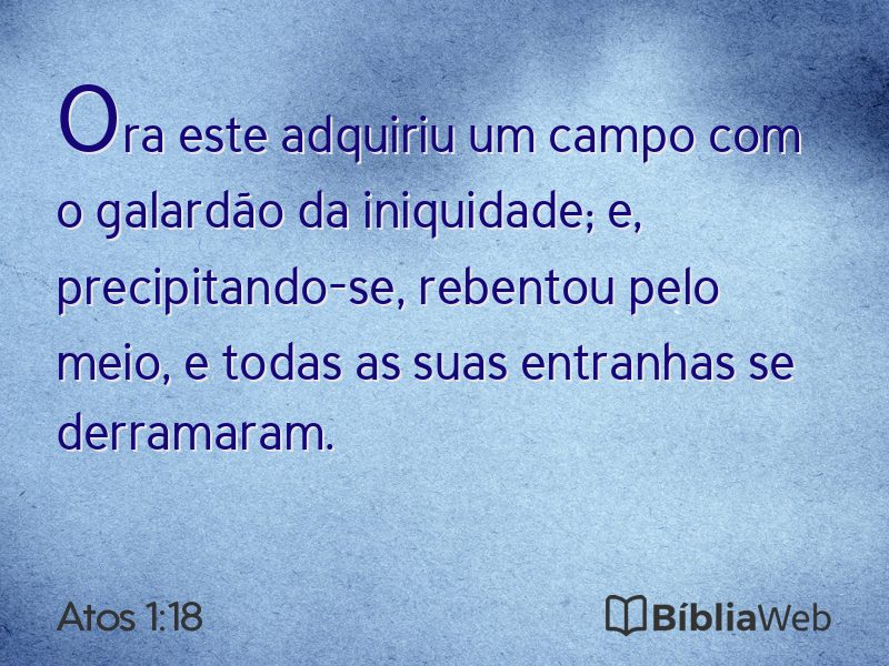 Atos 1:18 em imagem para compartilhar