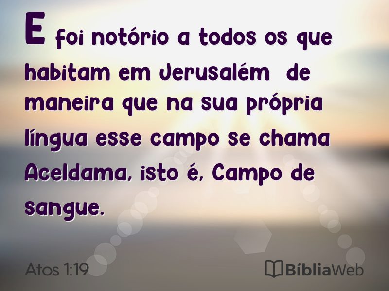 Atos 1:19 em imagem para compartilhar